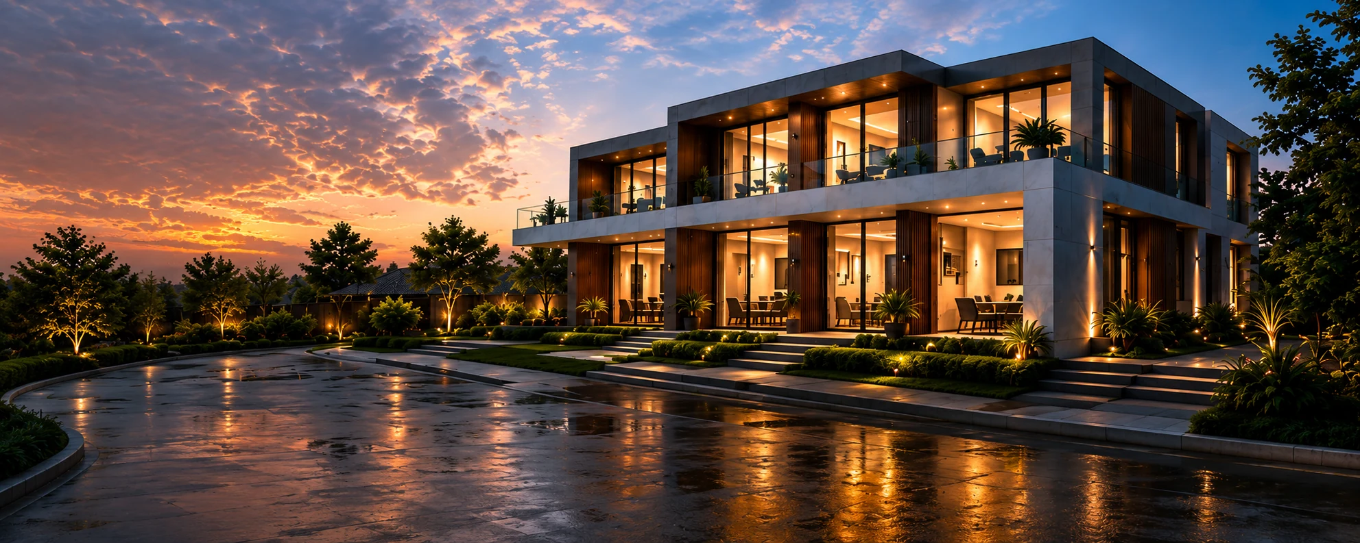 Modern residential building elevation designed by SPS ArchBuilds
